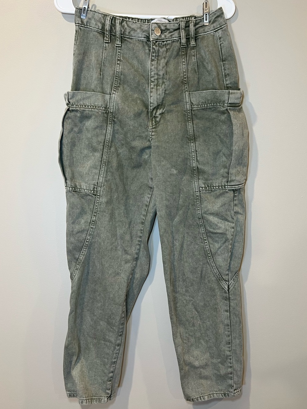 Urban Outfitters Washed Green Cargo Pants